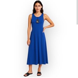 Blue Cutout Midi Dress